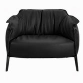 Lorenzo Leather Armchair-Black