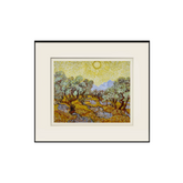 Olive Trees with Yellow Sky and Sun
