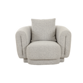 Alborg Grey Boucle Armchair with cushion, modern upholstered accent chair in boucle fabric, living room sofa chair, Vertue Furniture