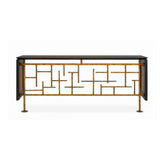 Console table with gold geometric design