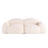 Modern Could 3 Seater Sofa upholstered in luxurious lamb cashmere teddy fabric with feather silk filling, high-density sponge, and carbon steel legs for premium comfort and contemporary living room style.