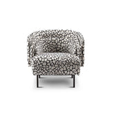 Pearl Accent Chair in black and white patterned upholstery