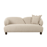 Zermatt 179cm loveseat fabric sofa in beige with sculptural silhouette and rounded curves, perfect for modern living rooms.