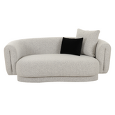 Alborg 2 Seater Sofa in light grey fabric with sleek modern design and tapered armrests for contemporary living spaces