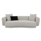 Alborg 3 Seater Sofa in light grey fabric with modern design, tapered armrests, and luxurious seating for contemporary interiors