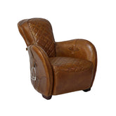 Arles Armchair in top-grain Brazilian leather with stirrup-inspired armrests, mid-century modern design, and luxury seating for contemporary interiors.