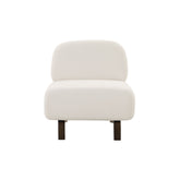 Birtic Armchair in boucle fabric with armless design, wide seating, and solid timber frame, modern luxury style.