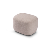 Lecce Boucl?? Modern Ottoman featuring soft textured upholstery and a minimalist rounded design, perfect as a footstool or accent piece for contemporary interiors.
