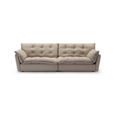 Milos 3-Seater Leather Sofa in premium top-grain leather, modern luxury sofa for living room interiors.