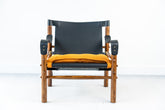 Yorkshire lounge chair with ashwood frame and black leather seat, modern designer furniture for living rooms