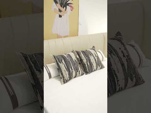 Video showcasing the Loreto bed in top-grain Italian leather with a durable steel and wood frame in a contemporary bedroom