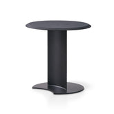 Rieti side table with carbon grey ash wood veneer top and matte black carbon steel legs, featuring a modern and minimalist design