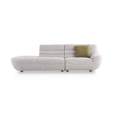 Rivn 3 Seater Sofa with premium cotton and linen fabric, featuring a unique curved edge design, plush upholstery, and durable larch wood frame with high-density sponge for comfort and support, modern luxury sofa for stylish living rooms.