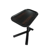 Verso Adjustable Table with a black-stained beechwood top and iron frame, featuring a modern, luxury design with customizable height functionality