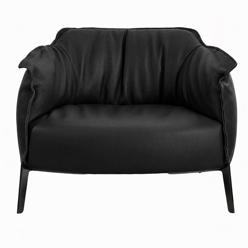 Lorenzo Leather Armchair-Black