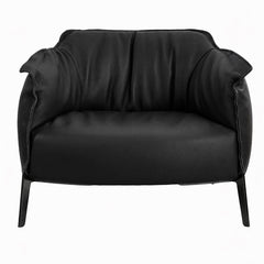 Lorenzo Leather Armchair-Black