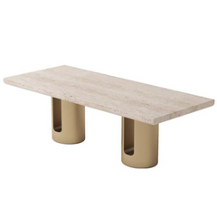 2.4M TRAVERTINE DINING TABLE NATURAL STONE LUXTURY DINING TABLE 