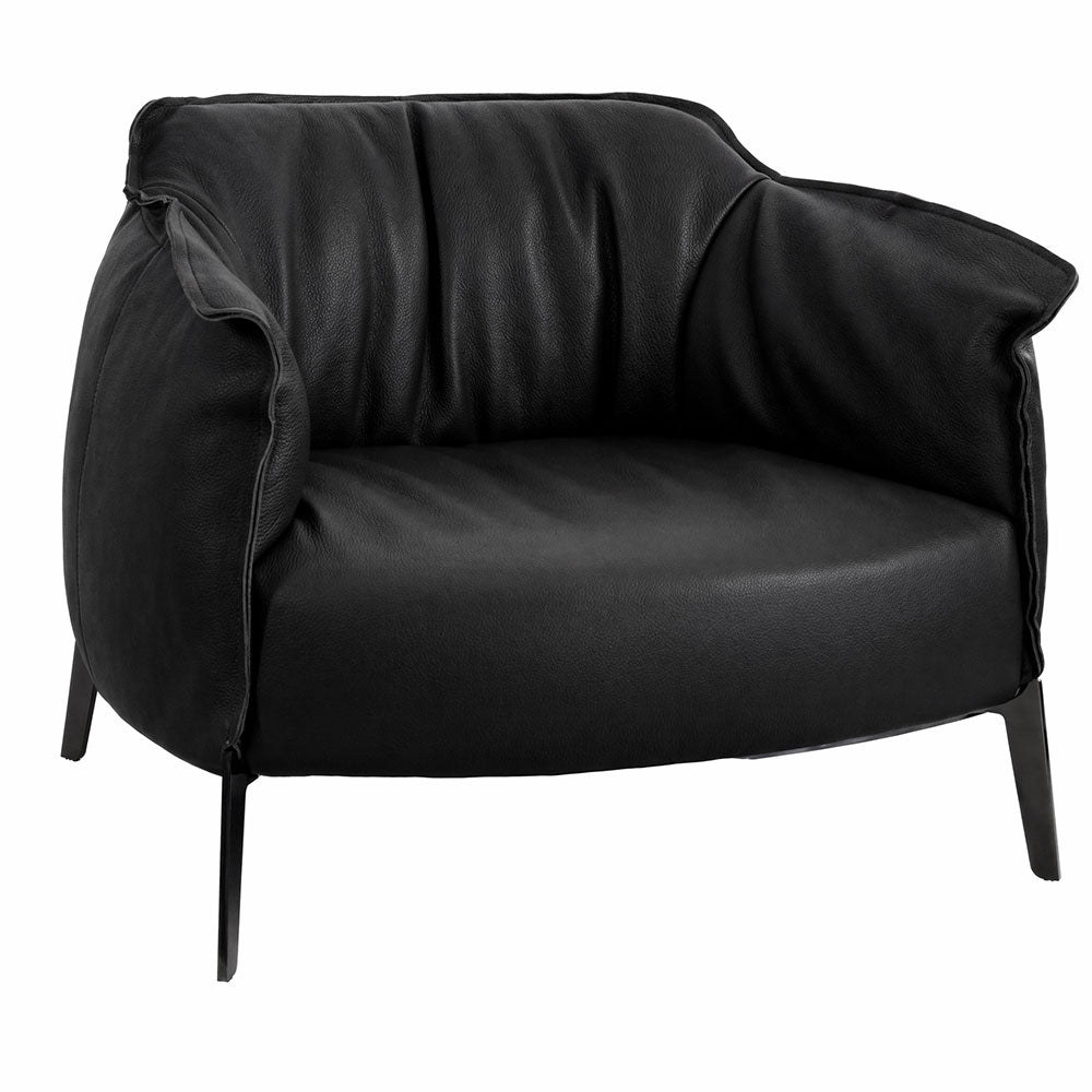 Lorenzo Leather Armchair-Black