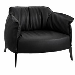 Lorenzo Leather Armchair-Black