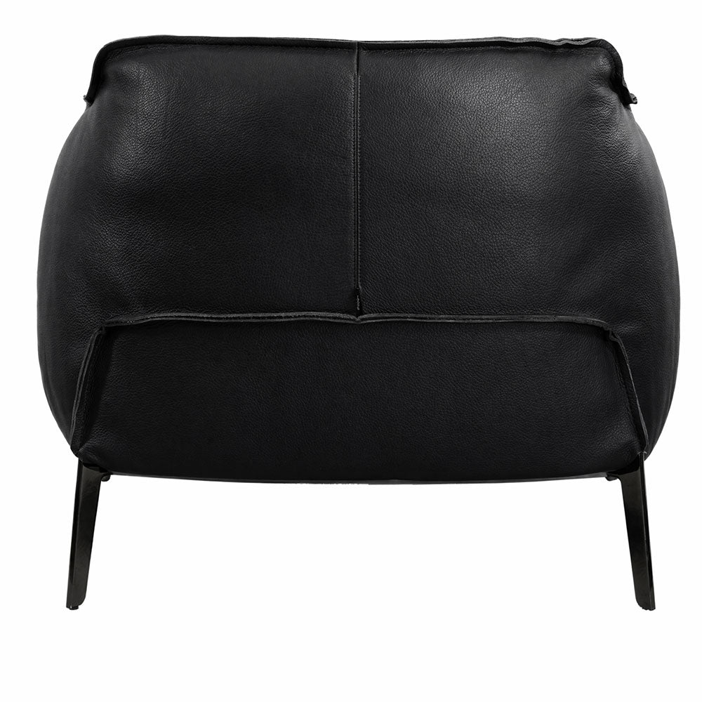 Lorenzo Leather Armchair-Black