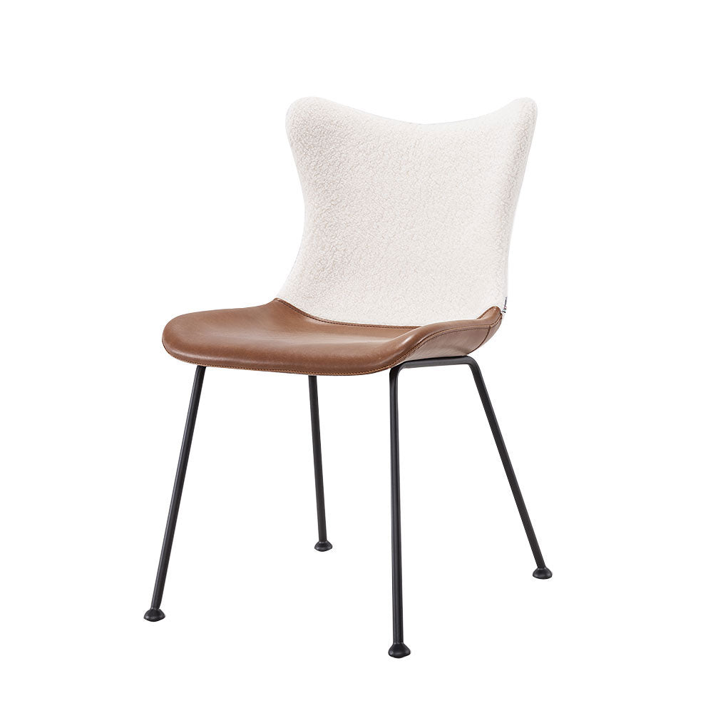 Alva Dining Chair with faux fleece backrest and faux leather seat