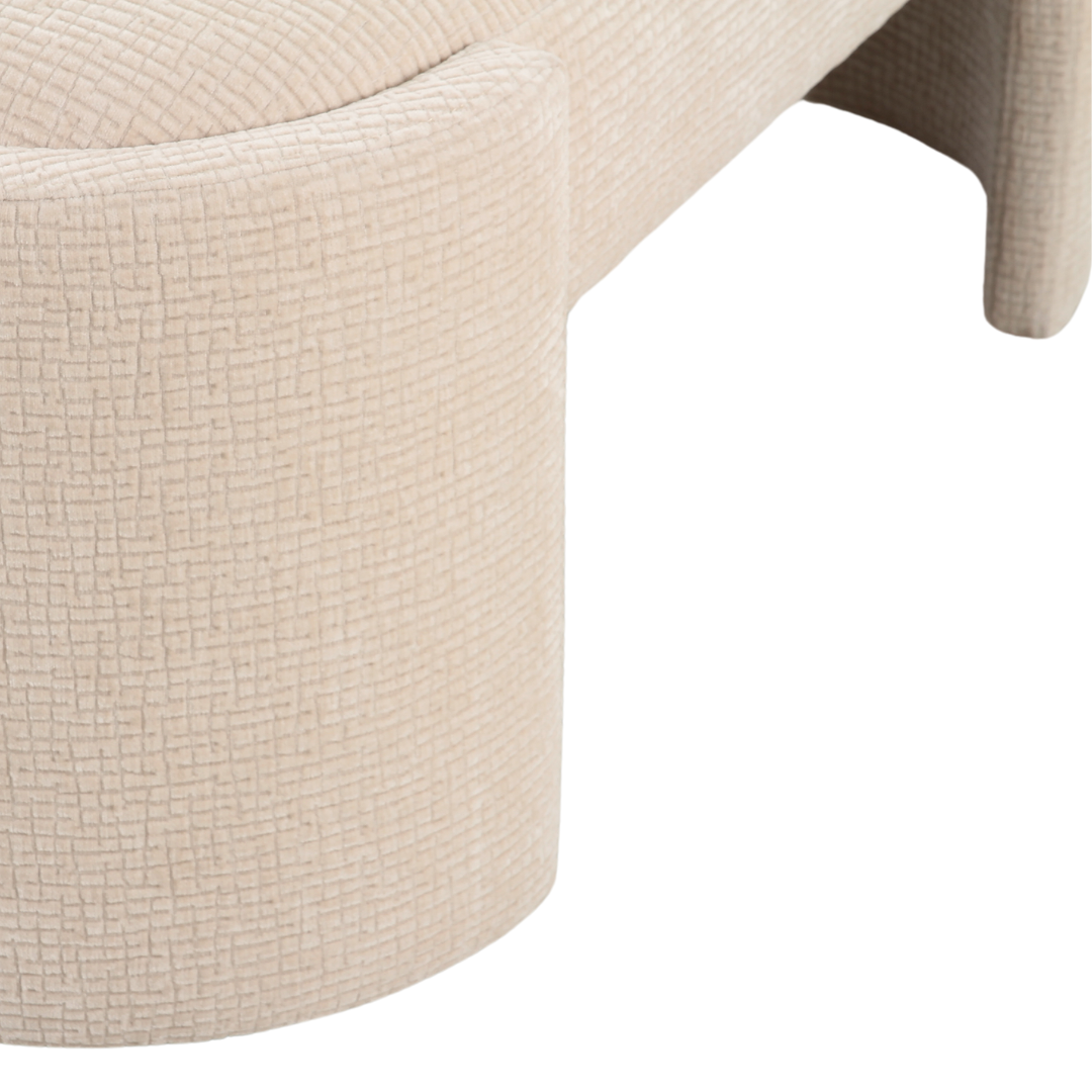 Scandinavian ottoman 102cm white fabric oversized pouf as coffee table