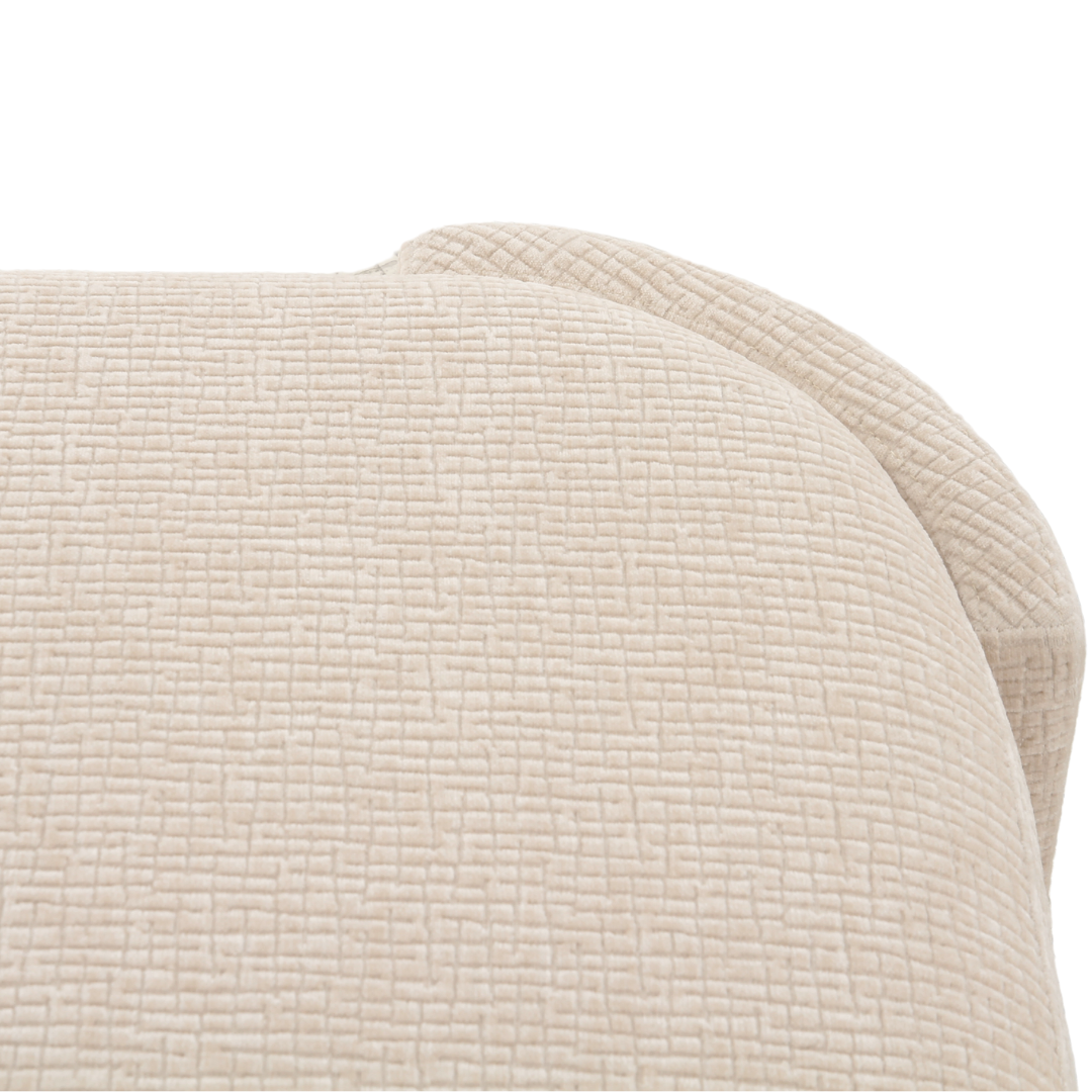 Modern white fabric ottoman 102cm Scandinavian style coffee table bench