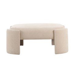 Large white ottoman 102cm upholstered fabric coffee table alternative