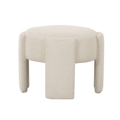 Anton fabric ottoman modern upholstered footstool pouf in White