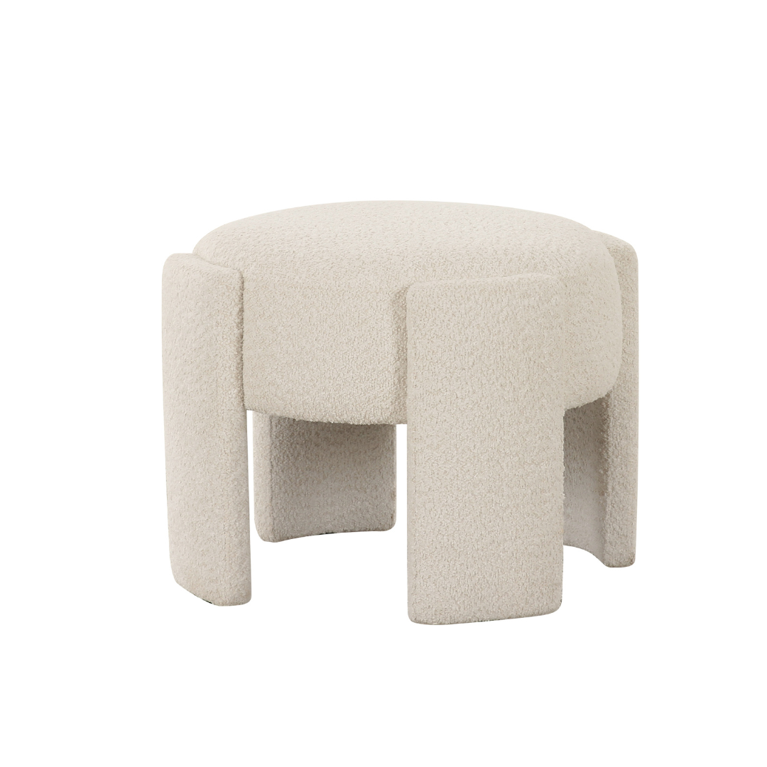 Contemporary fabric ottoman Scandinavian style pouf footrest seat