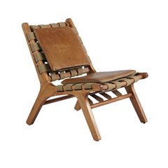 Breman Occasional Chair featuring top-grain leather and canvas upholstery on a sturdy wood frame, offering stylish, versatile, and comfortable seating for modern living spaces.