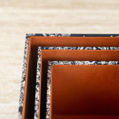 Luxe organizer set designed for stylish storage and space-saving stacking.