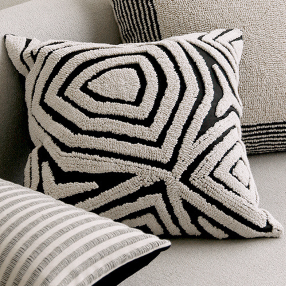 Beige Geo Cushion