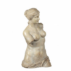 Modern decorative sculpture of the Greek goddess Venus, highlighting refined curves and artistic detail.