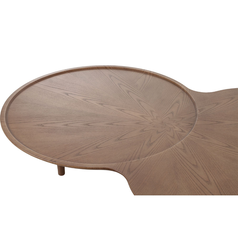 Wooden coffee  table with a white background
