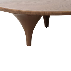 Wooden table with a light brown finish on a white background Wood Leg