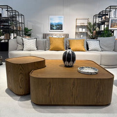 Wood Coffee Table With Side Table Big Living Room