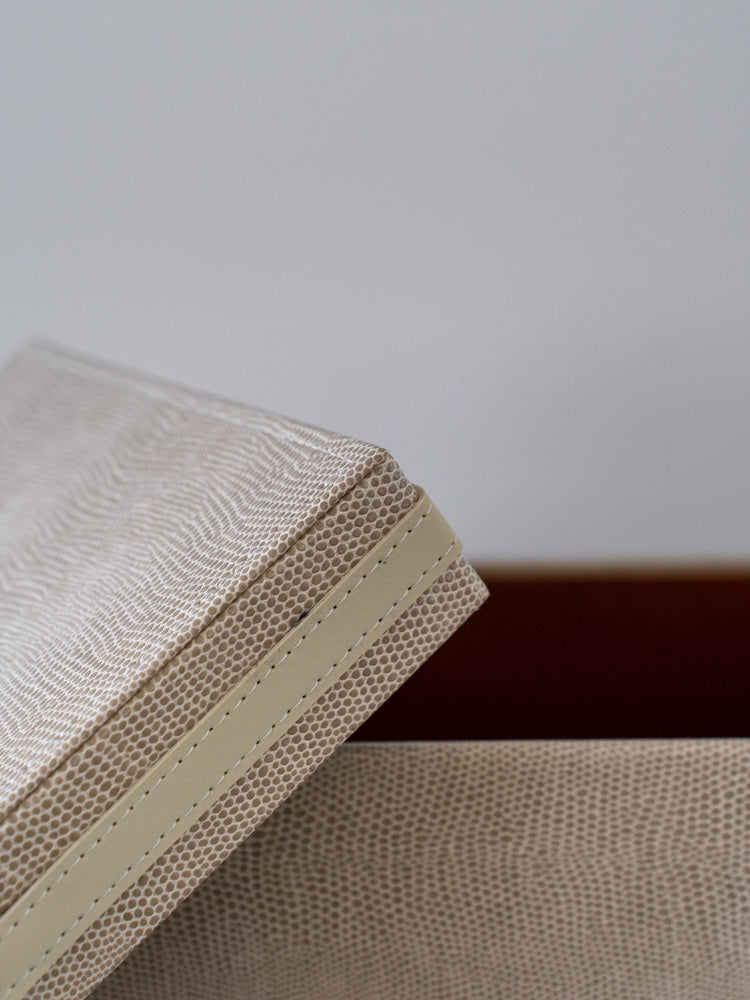 Luxurious large PU leather storage box with a velvet-lined interior, offering practical and elegant storage for modern, minimalist, and contemporary home décor.