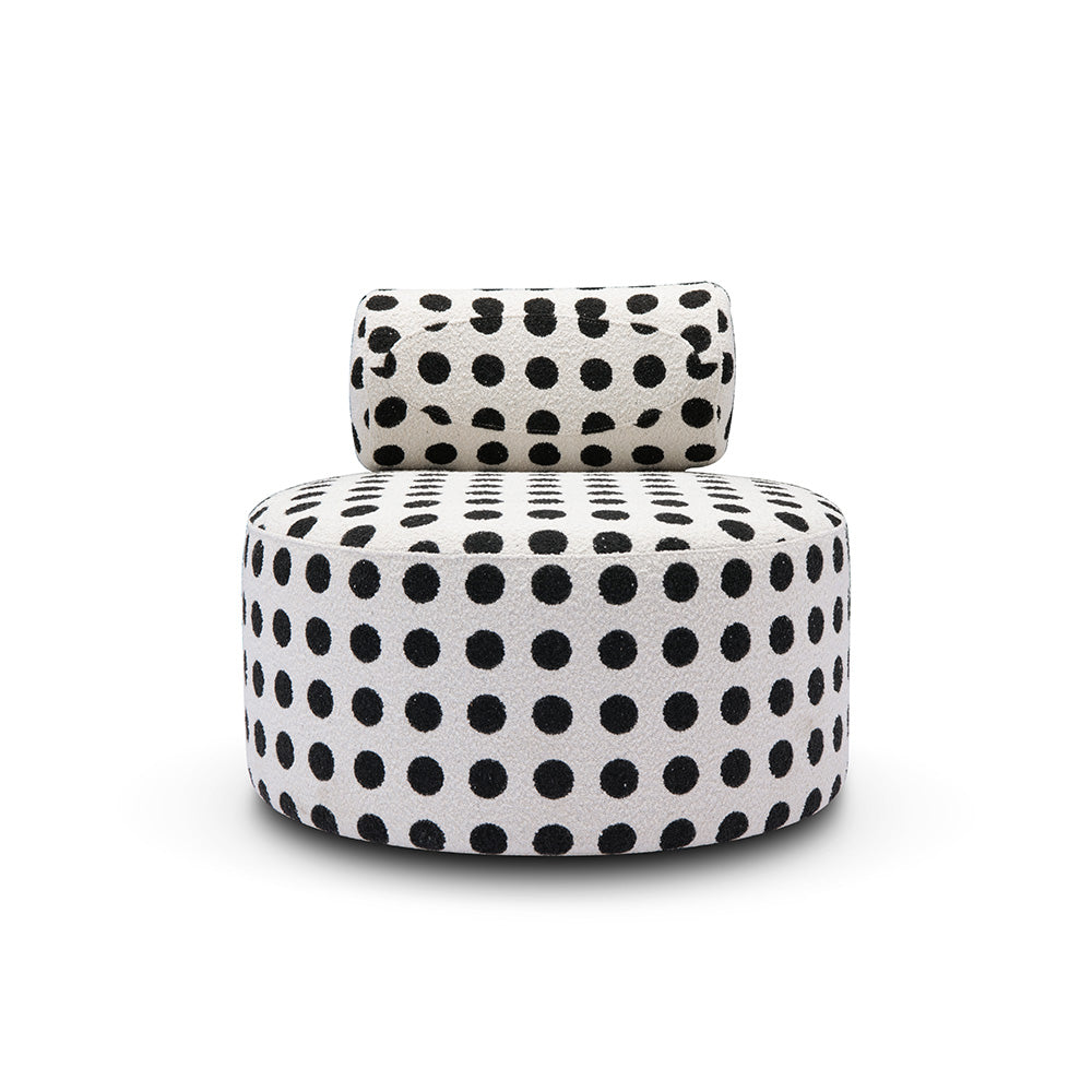 Bold contemporary accent chair with black and white upholstery
