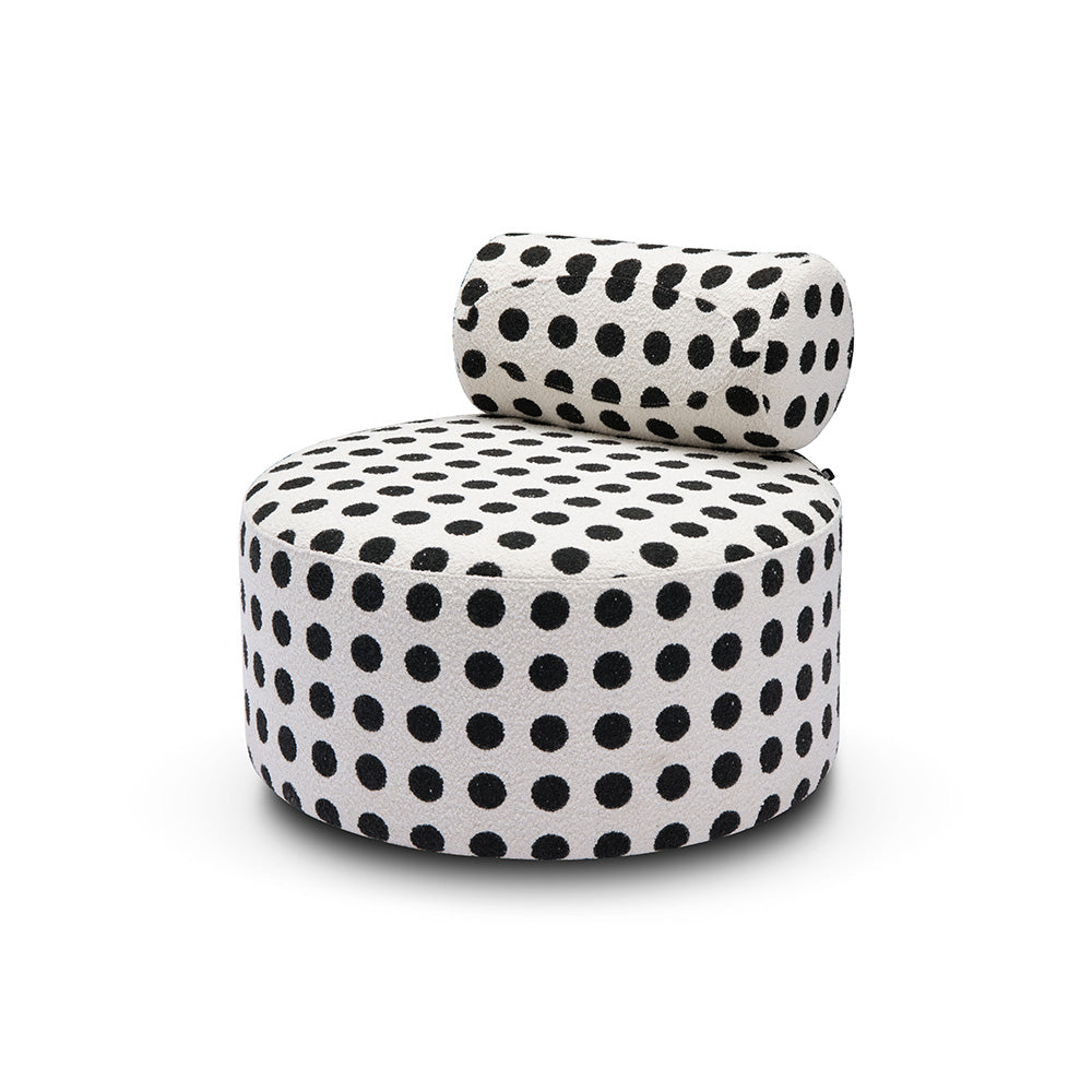 Contemporary accent chair with black and white pattern