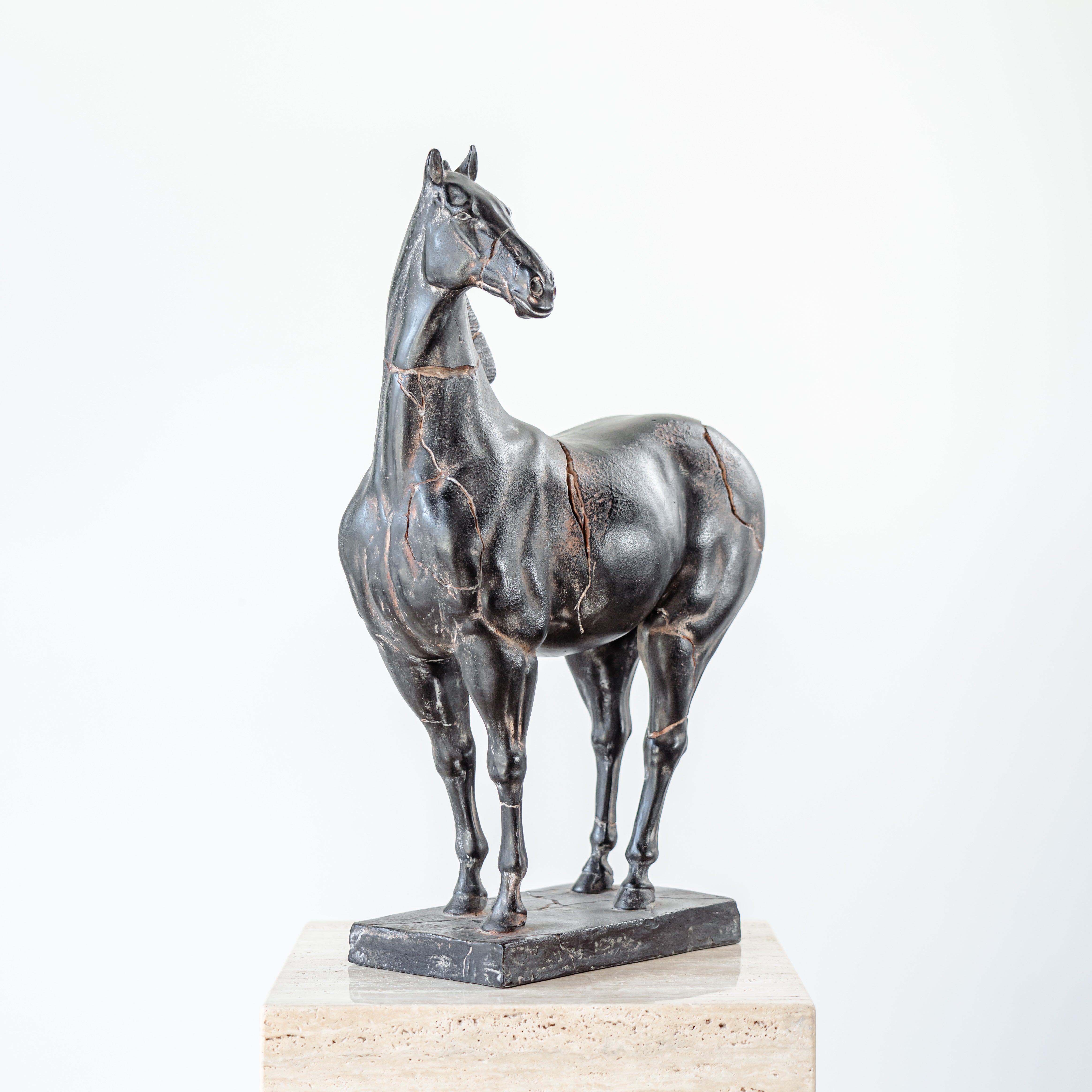 Black Vintage War Horse
