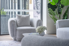Alborg Grey Boucle Armchair
