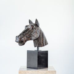 Horse Head Statue - With Marble Base