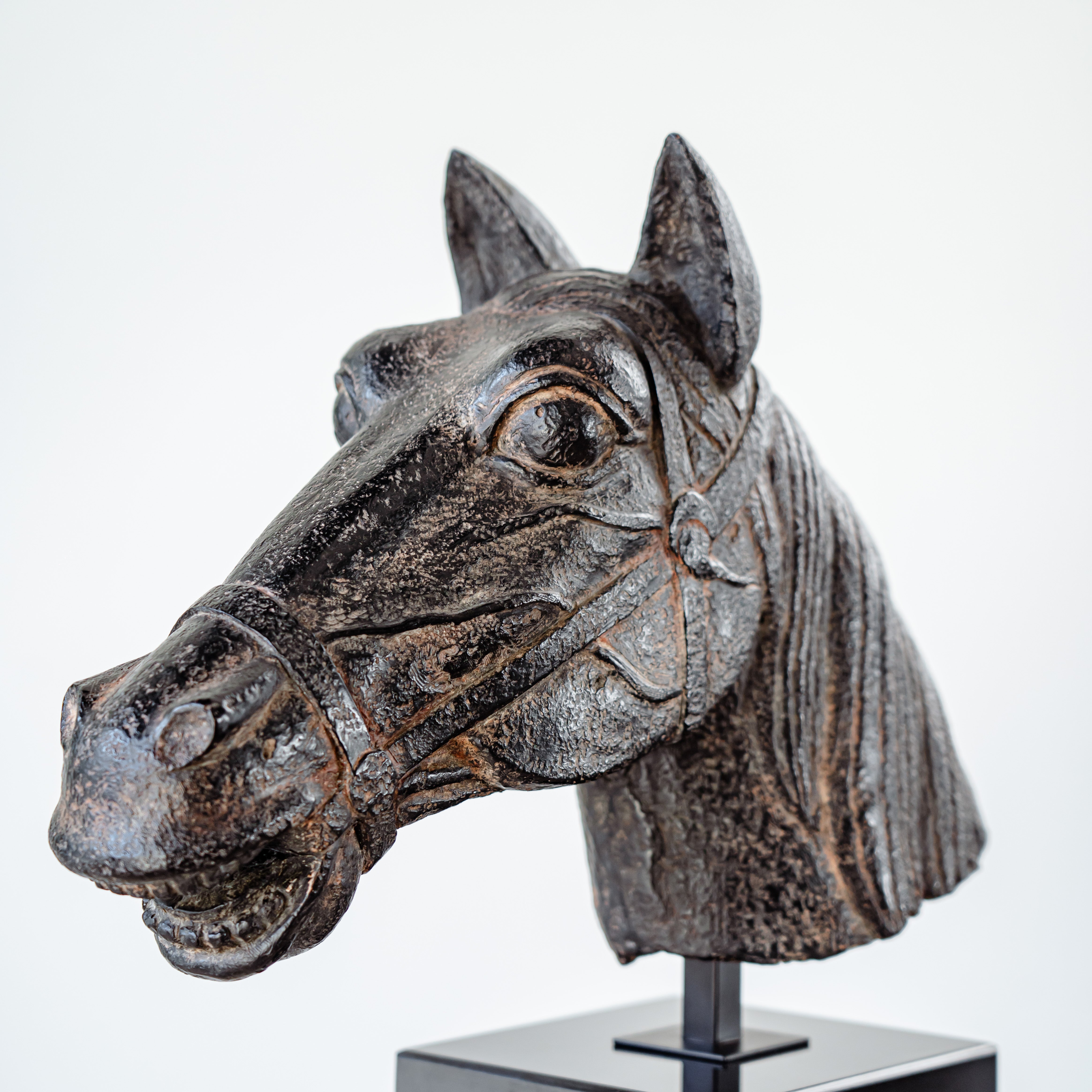Horse Head Statue - With Marble Base