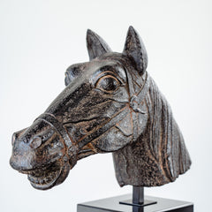 Horse Head Statue - With Marble Base