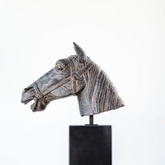 Horse Head Statue - With Marble Base