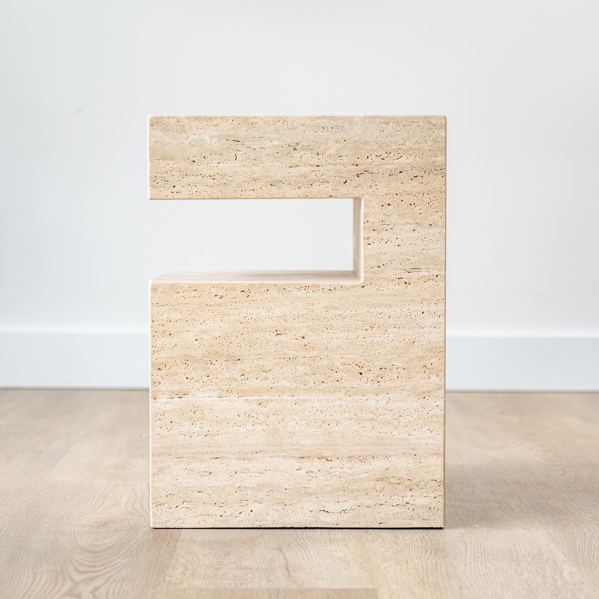 Orta Travertine Side Table