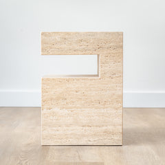 Orta Travertine Side Table