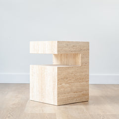 Orta Travertine Side Table