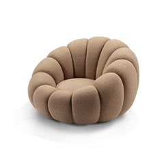 Side angle of Dario Swivel Chair showing ergonomic flower shape